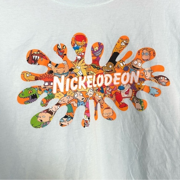 Nickelodeon Faves Long Sleeve T-shirt Graphic Top Crew Neck Green Size XL - Picture 7 of 12